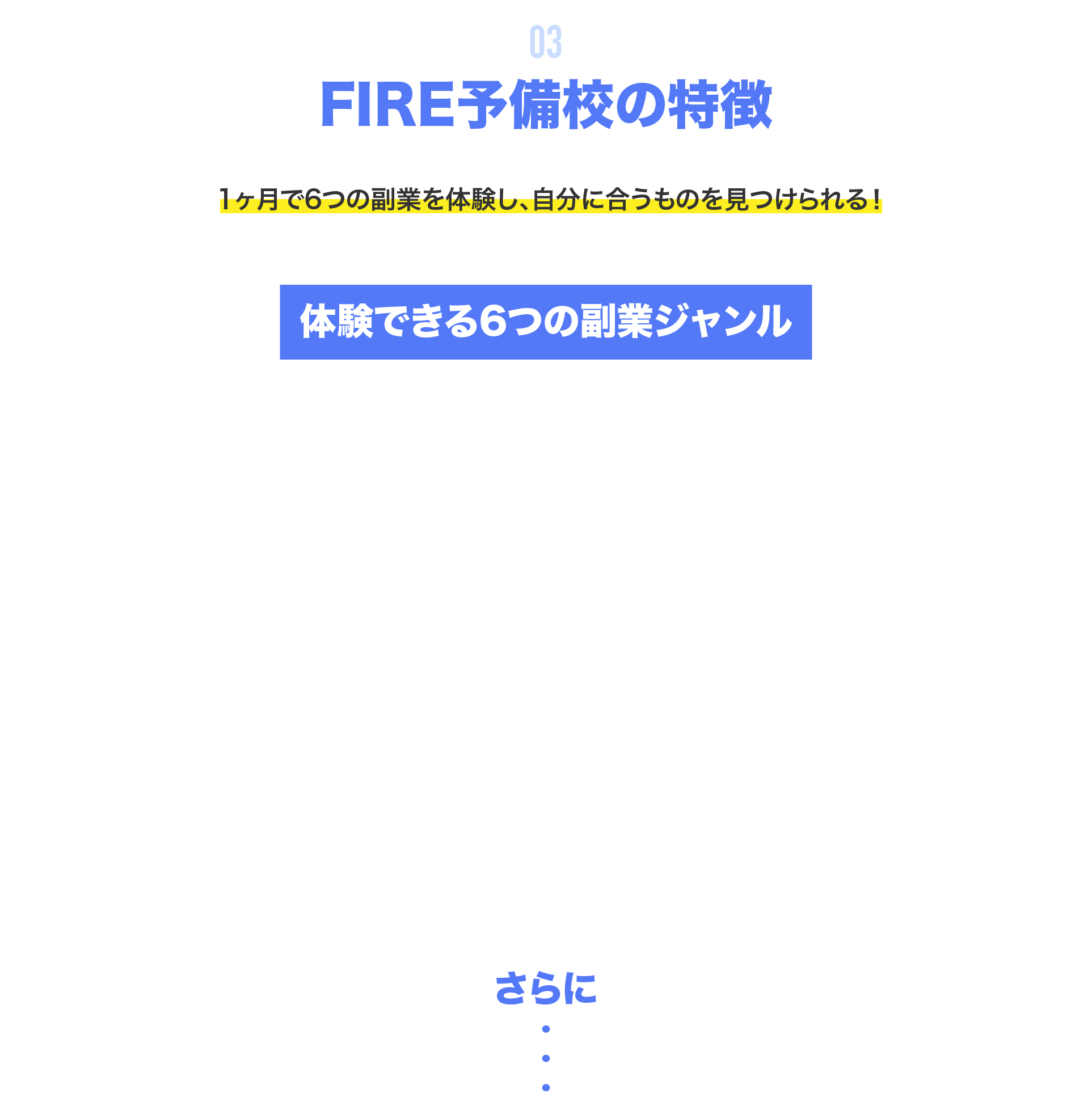 3.FIRE予備校の特徴（6つの副業ジャンル）